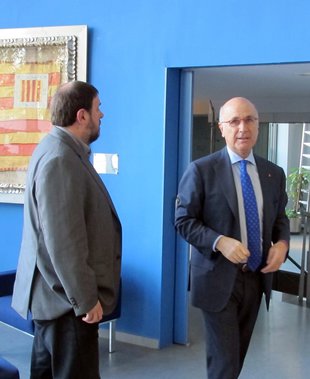 Oriol Junqueras i Josep Antoni Duran i Lleida es van reunir el dia 13 a la seu d'Unió Foto: EL PUNT AVUI.